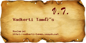 Vadkerti Tamás névjegykártya